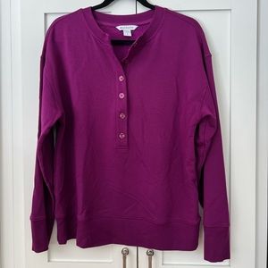 Athleta Balance Henley Sweatshirt Small Magenta